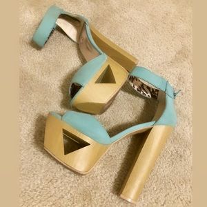 Teal Chunky Heel